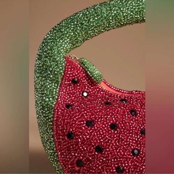 Anthropologie The Tate Beaded Handbag: Fruit Edition: Watermelon NWOT - Picture 3 of 6